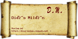 Diós Milán névjegykártya