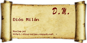 Diós Milán névjegykártya